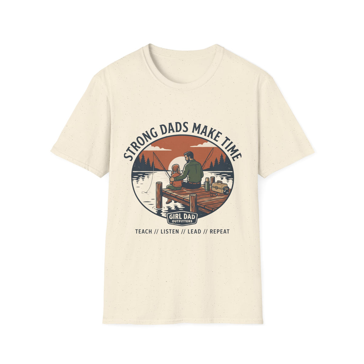 Teach Her To Cast Girl Dad Fishing T-Shirt