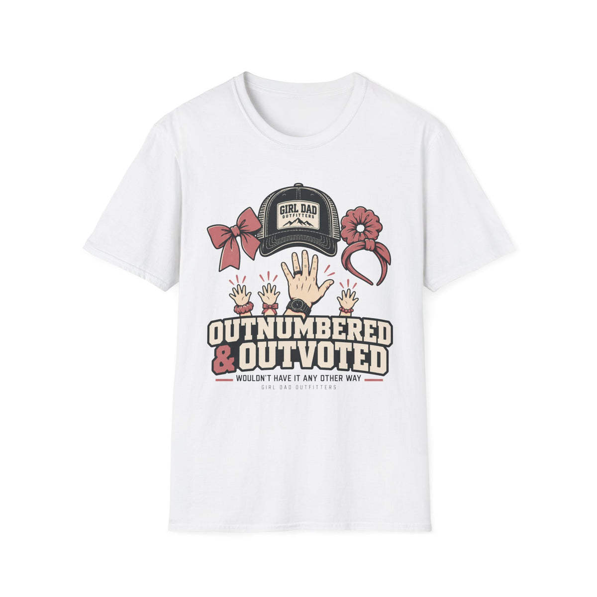 Outnumbered Girl Dad T-Shirt