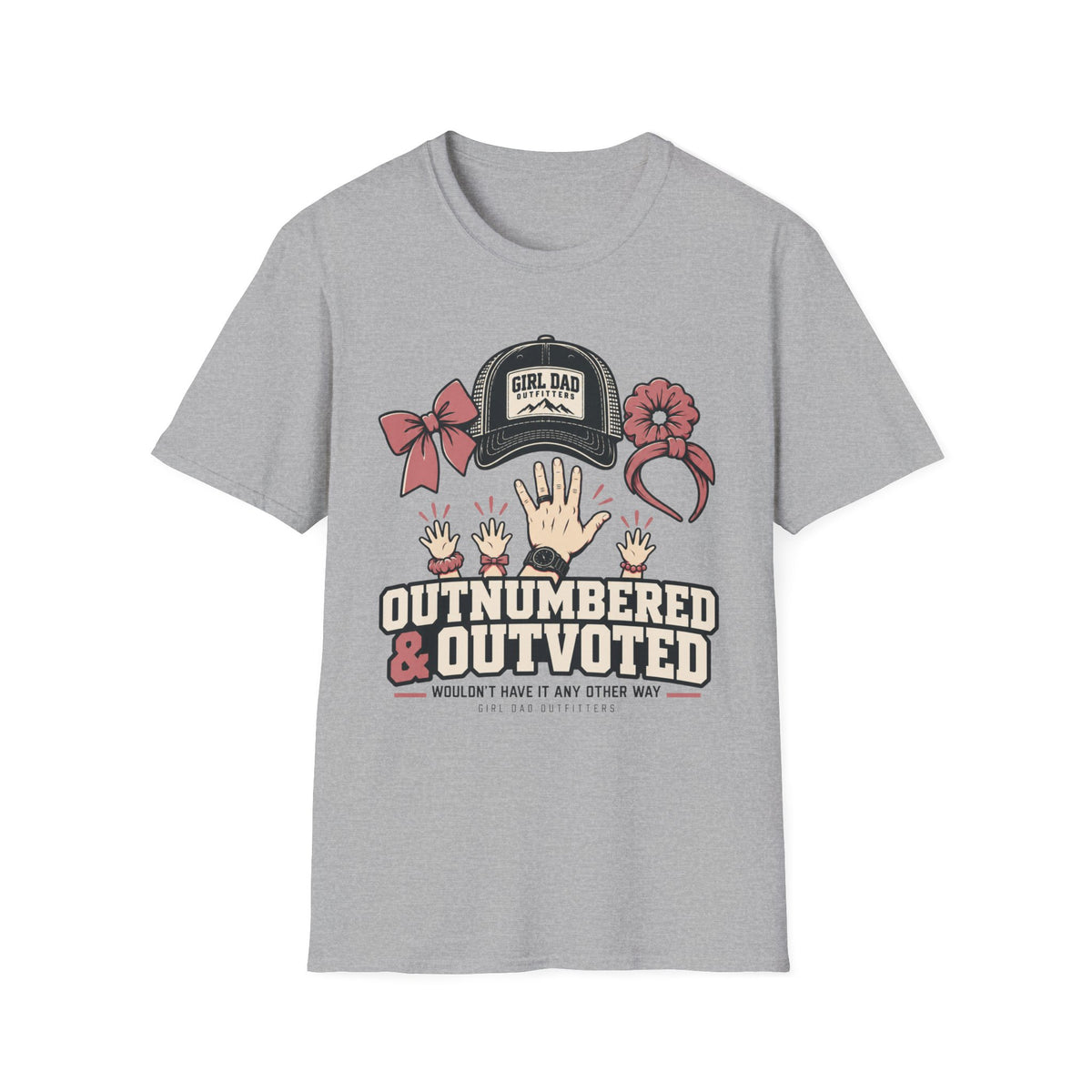 Outnumbered Girl Dad T-Shirt