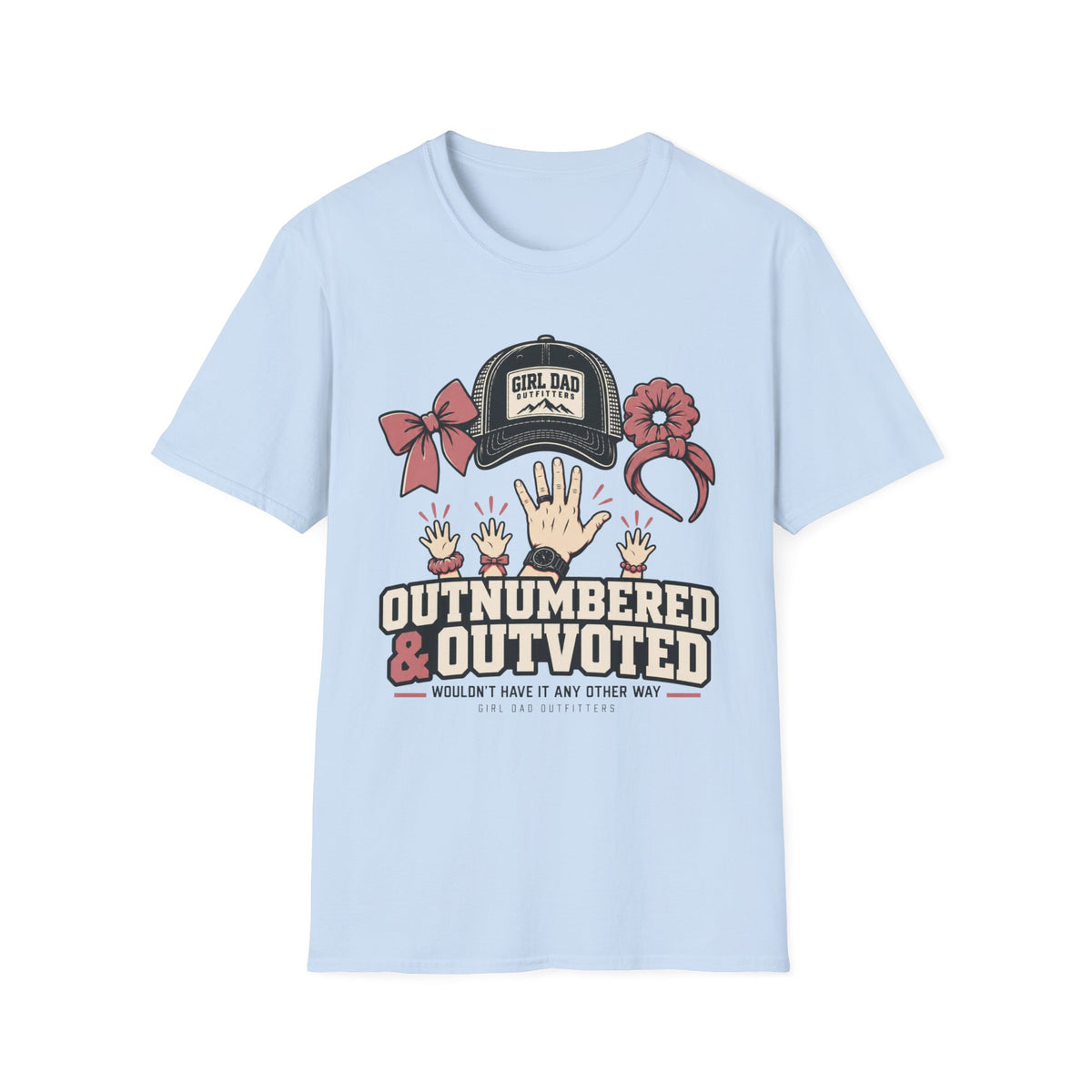 Outnumbered Girl Dad T-Shirt